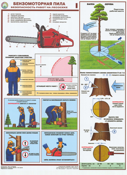 ПС25 Бензомоторная пила. безопасность работ на лесосеке (ламинированная бумага, А2, 3 листа) - Плакаты - Безопасность труда - Магазин охраны труда и техники безопасности stroiplakat.ru